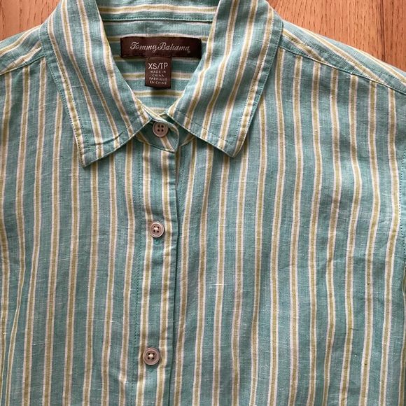 Tommy Bahama Striped Linen Button Down, Size XS/TP - Picture 3 of 5